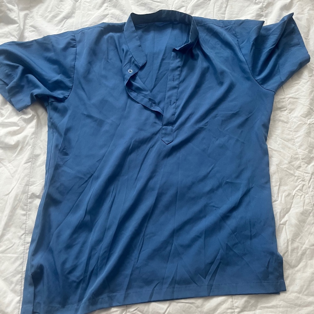 Blue collared t-shirt
